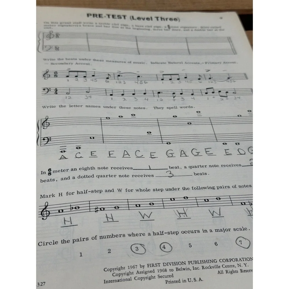 2‎ David Carr Glover Piano Library Piano Theory Level 3 Programmed Text Books